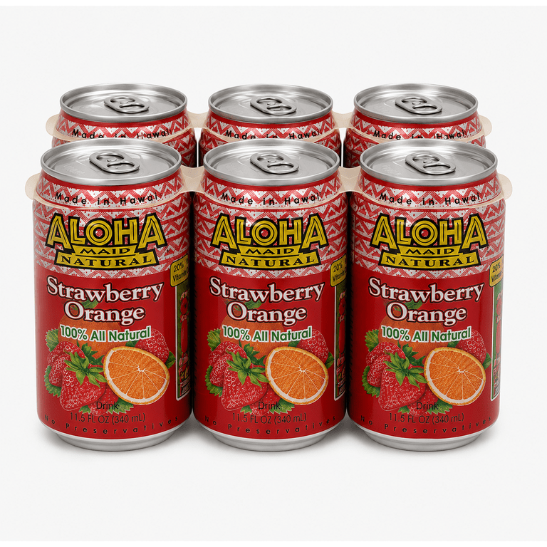 Aloha Maid Strawberry Orange 6 Pack / 11.5 fl oz - Walmart.com