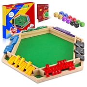 ITOMTE Shut The Box Wooden Dice Game, 6-Player Classic Math Board Game, Large 15-inch Tabletop Fun for Family Night & Group, Gift for Kids & Adults