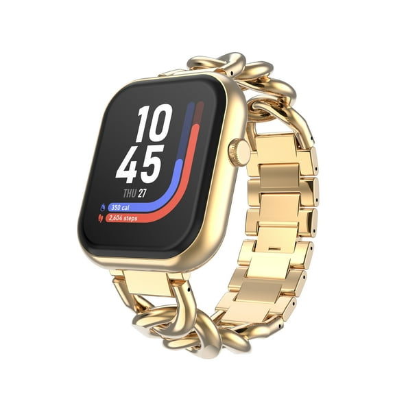 iTOUCH AIR 5 Smartwatch – 1.85” AMOLED Display, Bluetooth Calling, 100+ Sport Modes, Heart Rate, SpO₂, Stress & Sleep Monitoring, IP68 Waterproof, for Android & iPhone - Chain Metal Strap for Adults