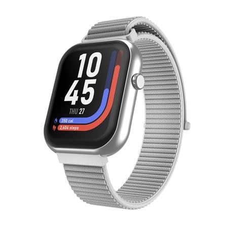 AIR 5 Smartwatch – 1.85” AMOLED Display, Bluetooth Calling, 100+ Sport Modes, Heart Rate, SpO₂, Stress & Sleep Monitoring, IP68 Waterproof, for Android & iPhone - Nylon Sport Strap for Adults