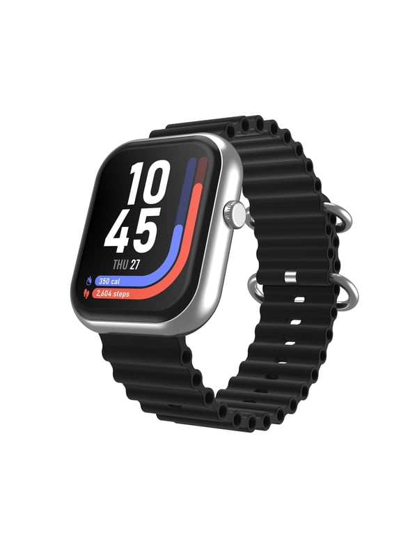 AIR 5 Smartwatch  1.85 AMOLED Display, Bluetooth Calling, 100+ Sport Modes, Heart Rate, SpO, Stress & Sleep Monitoring, IP68 Waterproof, for Android & iPhone - Ocean Strap for Adults