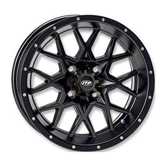 Itp Hurricane Wheel - 14X7-5+2 Offset - 4/137 - Matte Black (14X7) 1428641536B