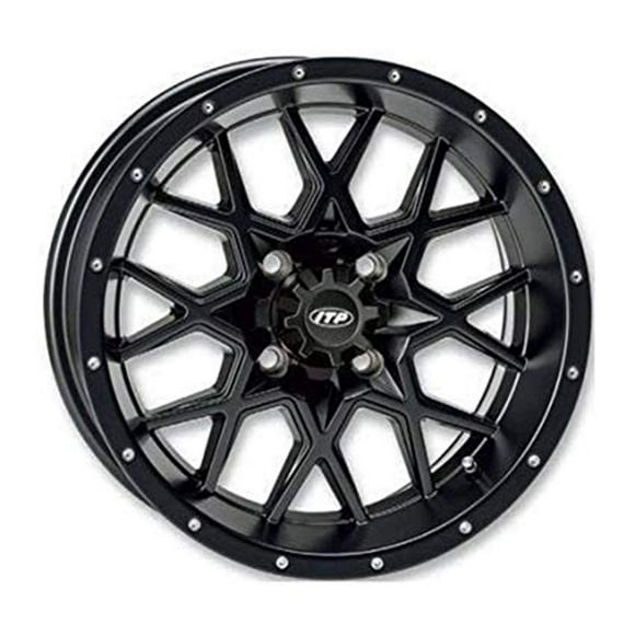 ITP 1621964017B Hurricane Wheel - 16x7-5+2 Offset - 4/110 - Matte Black
