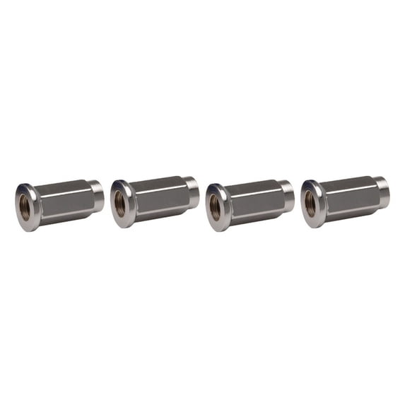 ITP (4pk) Flat Base Chrome Lug Nut 10mm x 1.25mm Thread Pitch w/14mm Head for Honda Rancher 420 2x4 2007-2018