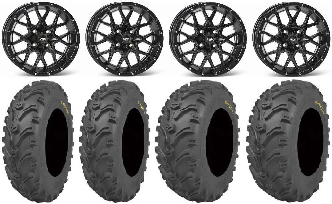 ITP Hurricane 12" Wheels Black 25" Bear Claw Tires Sportsman RZR Ranger