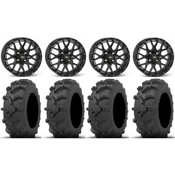 ITP Hurricane 12" Wheels Black 26" Executioner Tires Honda Foreman Rancher SRA