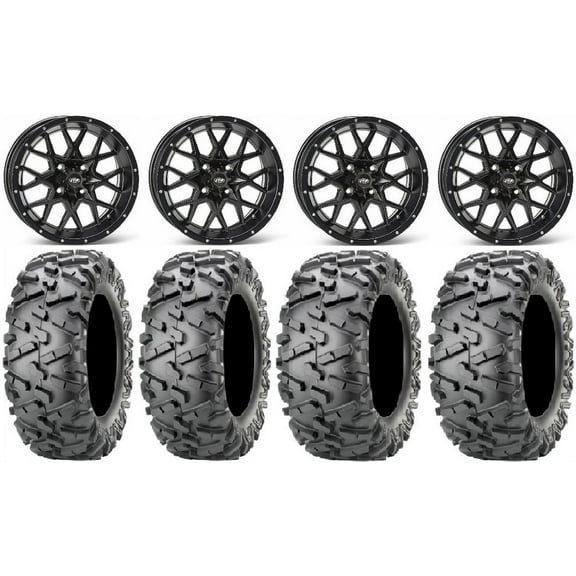ITP Hurricane 14" Wheels Black 26" BigHorn 2.0 Tires Sportsman RZR Ranger