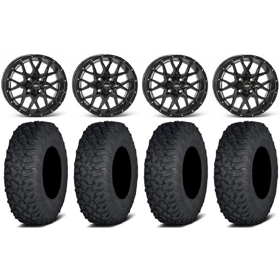 ITP Hurricane 14" Wheels Black 27" Coyote Tires Kawasaki Mule Pro FXT