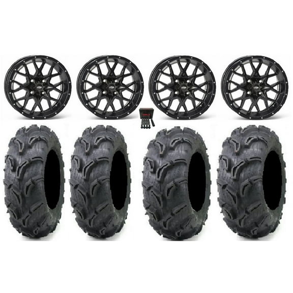 ITP Hurricane 14" Wheels Black 27" Zilla Tires Can-Am Maverick X3 / Honda Pioneer 1000 / Talon