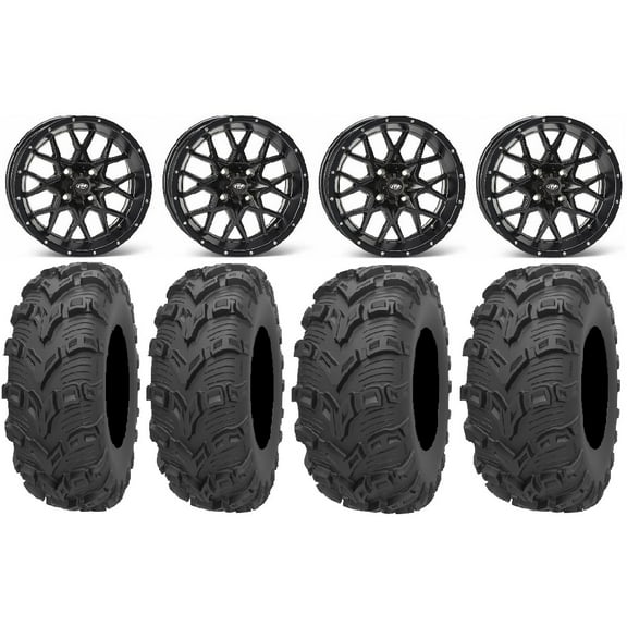 ITP Hurricane 14" Wheels Black 28" Bear Claw EVO Tires Honda Pioneer
