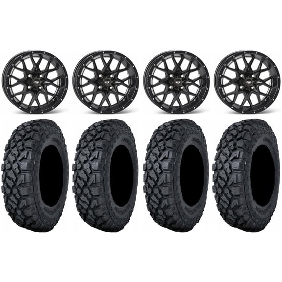 ITP Hurricane 14" Wheels Black 28" Klever X/T Tires Polaris RZR XP 1000 / PRO XP / Ranger XP 900/1000