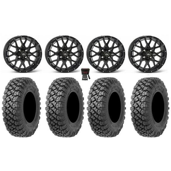 ITP Hurricane 14" Wheels Black 30" Alpha Tires Sportsman RZR Ranger
