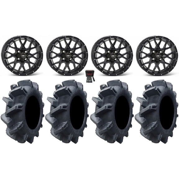 ITP Hurricane 14" Wheels Black 30" Interforce II Tires Can-Am Commander Maverick Renegade Outlander Defender