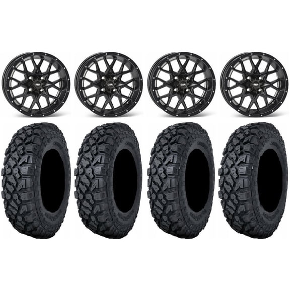 ITP Hurricane 14" Wheels Black 30" Klever X/T Tires Honda Pioneer