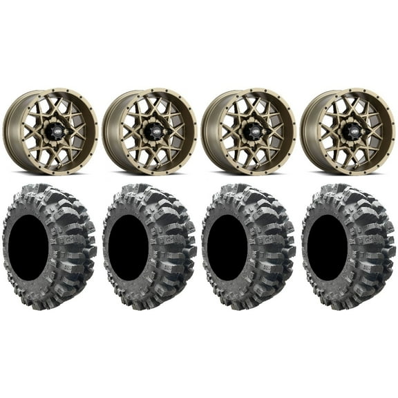 ITP Hurricane 14" Wheels Bronze 27" Bogger Tires Sportsman RZR Ranger
