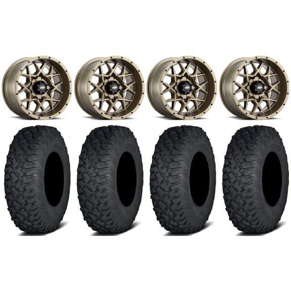 ITP Hurricane 14" Wheels Bronze 27" Coyote Tires Can-Am Commander Maverick Renegade Outlander Defender