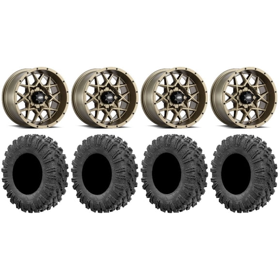 ITP Hurricane 14" Wheels Bronze 27" MotoRavage Tires Sportsman RZR Ranger