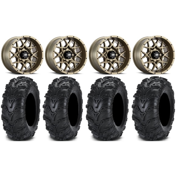 ITP Hurricane 14" Wheels Bronze 27" Mud Lite II Tires Can-Am Commander Maverick Renegade Outlander Defender