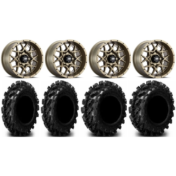 ITP Hurricane 14" Wheels Bronze 29.5" Swamp Lite Tires Can-Am Maverick X3 / Honda Pioneer 1000 / Talon