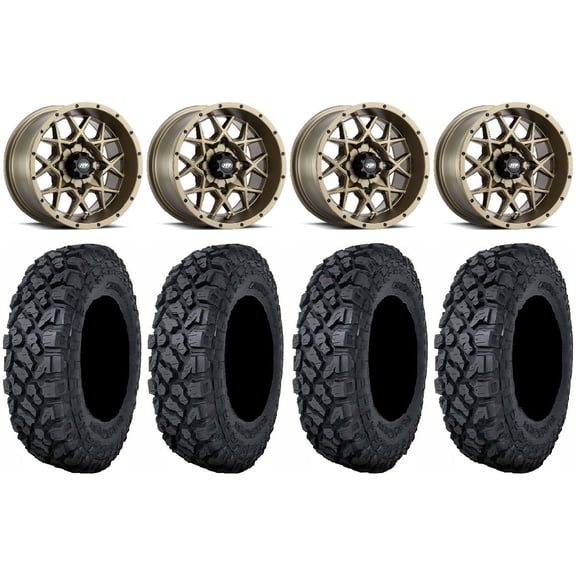 ITP Hurricane 14" Wheels Bronze 30" Klever X/T Tires Honda Pioneer