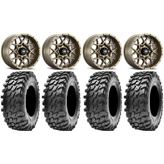 ITP Hurricane 14" Wheels Bronze 32" Rampage Tires Can-Am Commander Maverick Renegade Outlander Defender
