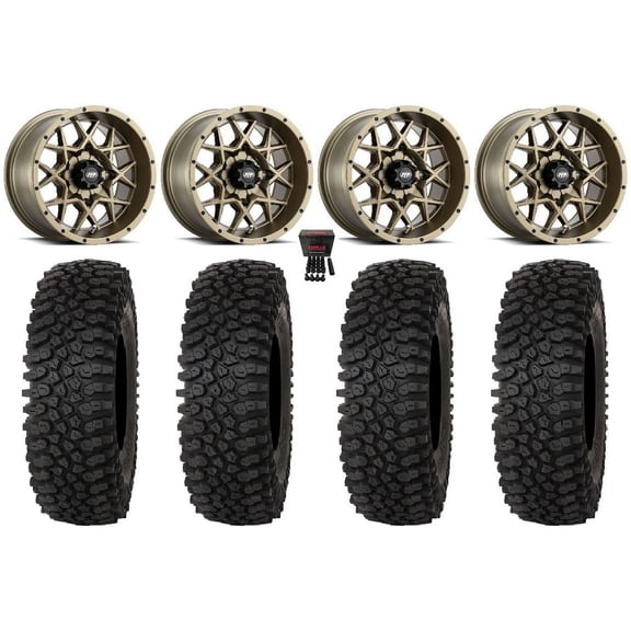 ITP Hurricane 14" Wheels Bronze 32" Roctane ST Tires Kawasaki Mule Pro FXT