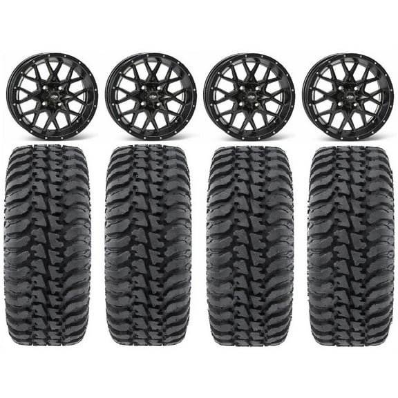 ITP Hurricane 15" Wheels Black 30" Regulator Tires Kawasaki Mule Pro FXT