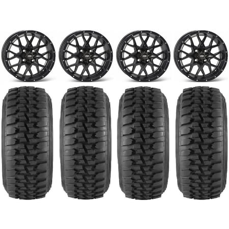 ITP Hurricane 15" Wheels Black 32" DS Soft Tires Yamaha Viking Wolverine YXZ1000R
