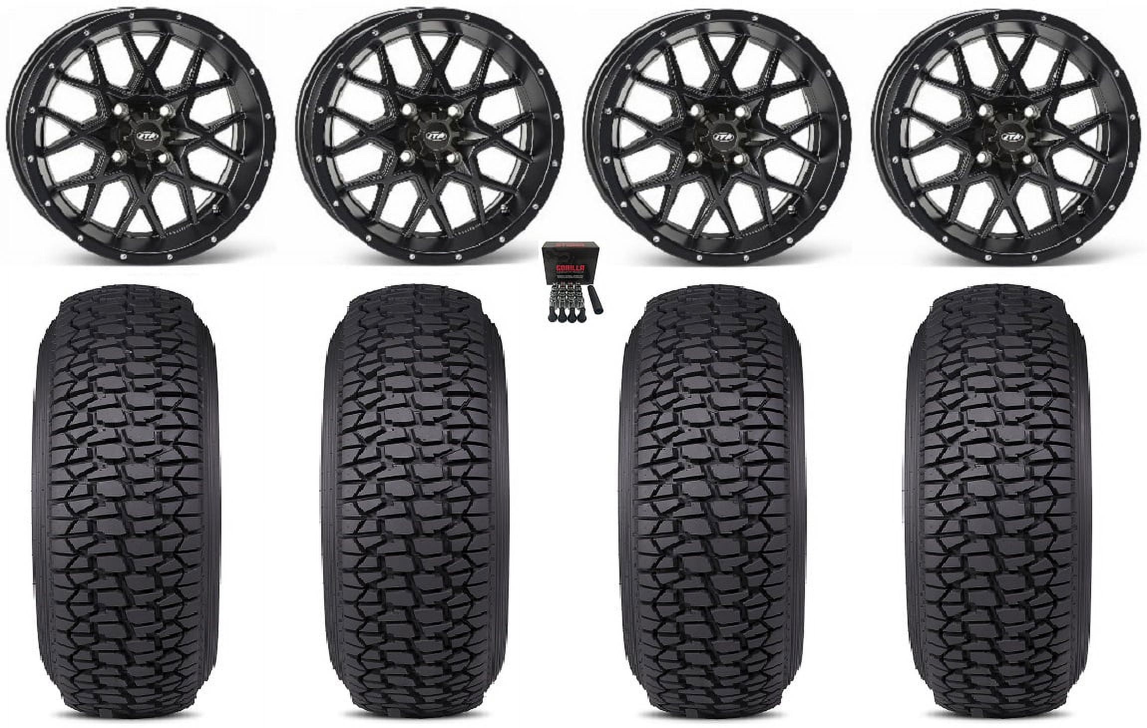 ITP Hurricane 15" Wheels Black 32" Regulator 2 Tires CanAm Maverick X3 / Honda Pioneer 1000