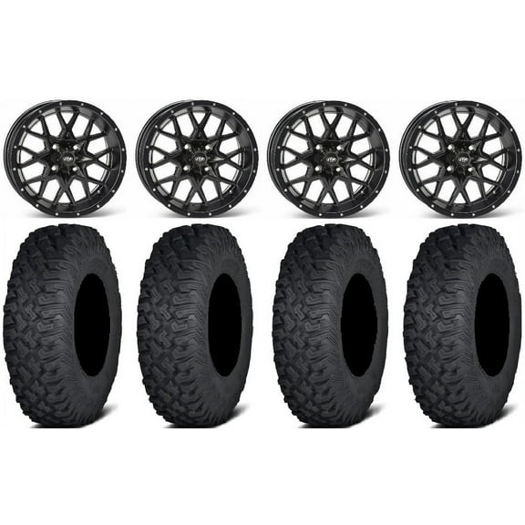 ITP Hurricane 15" Wheels Black 33" Coyote Tires Yamaha Viking Wolverine YXZ1000R