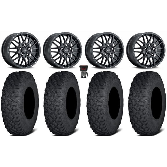 ITP Hurricane 15" Wheels Black 35" Coyote Tires Polaris RZR Turbo R & Pro R Ranger 1500 Xpedition