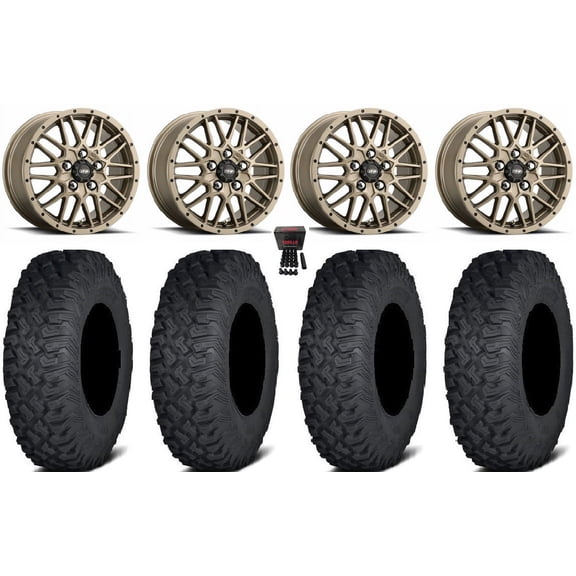 ITP Hurricane 15" Wheels Bronze 33" Coyote Tires Polaris RZR Turbo R & Pro R Ranger 1500 Xpedition