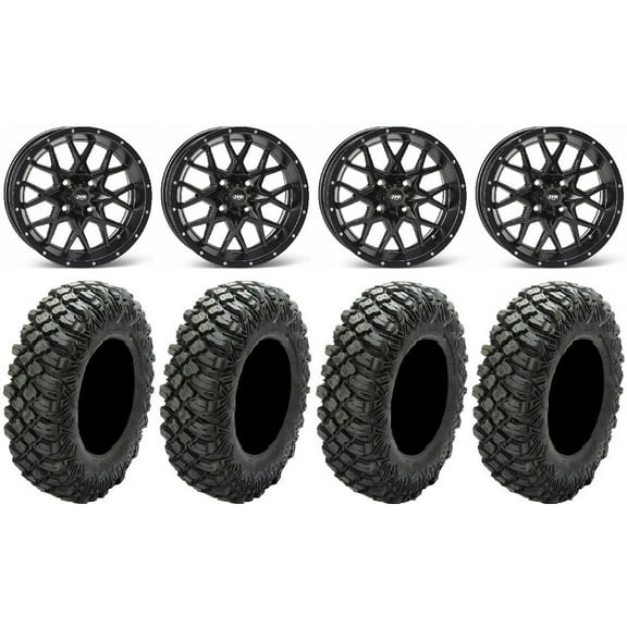ITP Hurricane 16" Wheels Black 35" Crawler XG Tires Can-Am Commander Maverick Renegade Outlander Defender