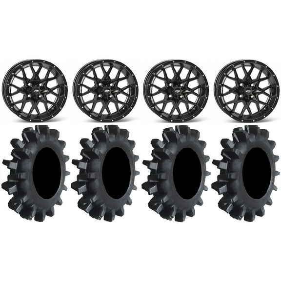 ITP Hurricane 16" Wheels Black 35" Interforce II Tires Can-Am Commander Maverick Renegade Outlander Defender
