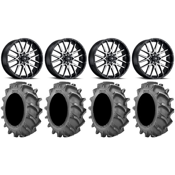 ITP Hurricane 18" Wheels ch 33x8 (6ply) BKT 171 Tires Kawasaki Mule Pro FXT