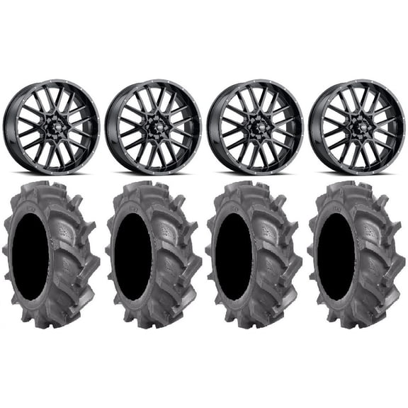 ITP Hurricane 20" Wheels Black 35" BKT AT 171 Tires Can-Am Maverick X3 / Honda Pioneer 1000 / Talon