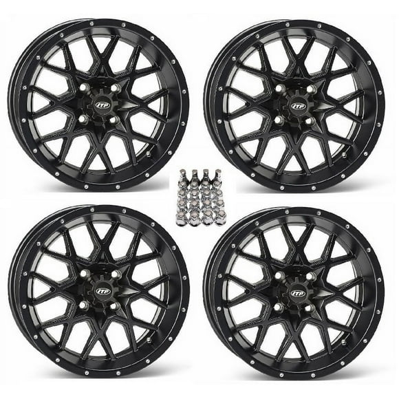 ITP Hurricane ATV Wheels/Rims Matte Black 14" Honda Foreman Rancher SRA