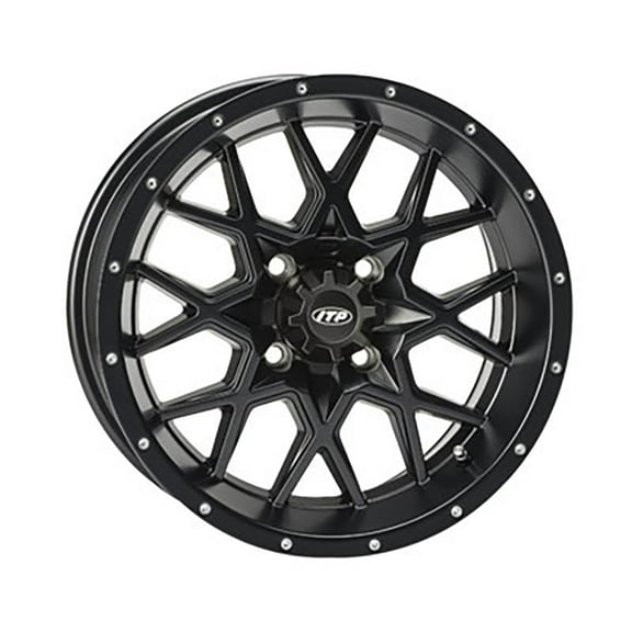 ITP Hurricane Wheel 16x7 4.0 + 3.0 Matte Black 4/156 Compatible With Tracker XTR 1000 2020