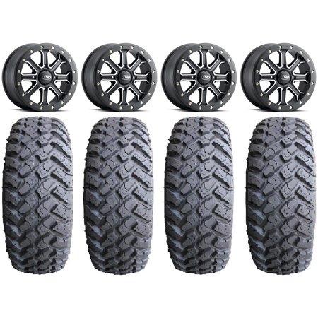 ITP Inertia Bdlk 14" Wheels Bk +40mm 28" MotoHammer Tires Sportsman RZR Ranger