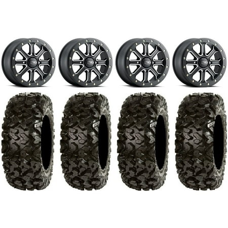 ITP Inertia Bdlk 14" Wheels Bk +40mm 28" Rip Saw Tires Sportsman 550 850 1000