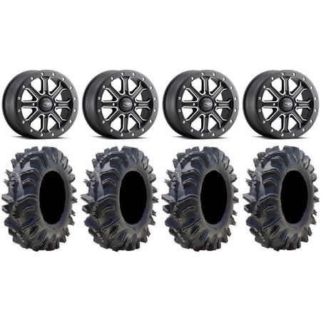 ITP Inertia Bdlk 14" Wheels Bk +40mm 28" Terminator Tires Sportsman 550 850 1000