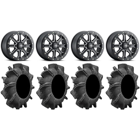 ITP Inertia Bdlk 14" Wheels Bk +40mm 29.5" Assassinator Tires KawasakiMuleProFXT