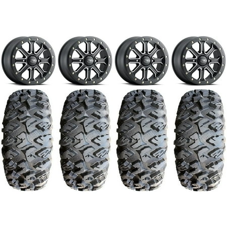 ITP Inertia Beadlock 14" Wheels Bk +40mm 27" MotoClaw Tires Sportsman RZR Ranger