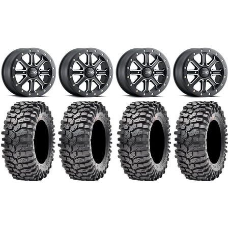 ITP Inertia Beadlock 14" Wheels Bk +40mm 30" Roxxzilla Tires Kawasaki Teryx Mule