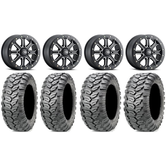 ITP Inertia Beadlock 14" Wheels Black +40mm 26" Ceros Tires Can-Am Commander Maverick Renegade Outlander Defender