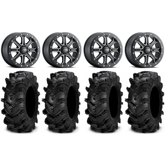 ITP Inertia Beadlock 14" Wheels Black +40mm 27" Cryptid Tires Polaris RZR XP 1000 / PRO XP / Ranger XP 900/1000