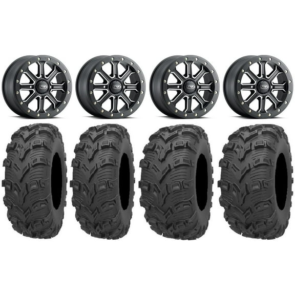 ITP Inertia Beadlock 14" Wheels Black +40mm 28" Bear Claw EVO Tires Polaris RZR XP 1000 / PRO XP / Ranger XP 900/1000