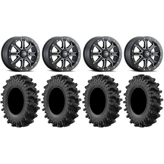 ITP Inertia Beadlock 14" Wheels Black +40mm 28" MotoSlayer Tires Polaris RZR XP 1000 / PRO XP / Ranger XP 900/1000
