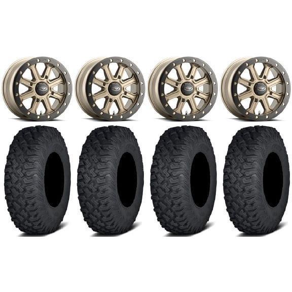 ITP Inertia Beadlock 14" Wheels Bronze +40mm 27" Coyote Tires Polaris RZR XP 1000 / PRO XP / Ranger XP 900/1000