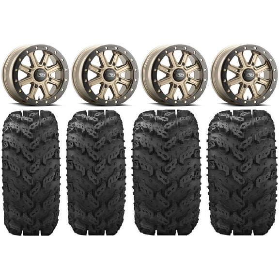 ITP Inertia Beadlock 14" Wheels Bronze +40mm 27" Reptile Tires Polaris RZR XP 1000 / PRO XP / Ranger XP 900/1000